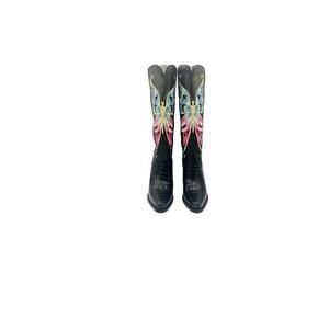 Dingo Black and Multicolor Heeled Boots
